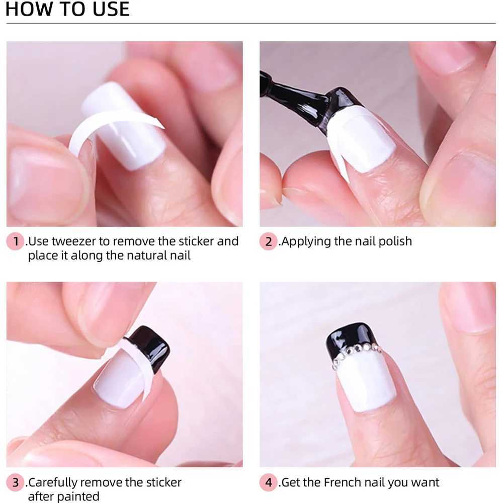 5/10/15 Sheets Nails Sticker Stencil Tips Guide French Manicure Nail Art Decals Form Fringe DIY Sencil 3D Styling Beauty ToolsXJ250120