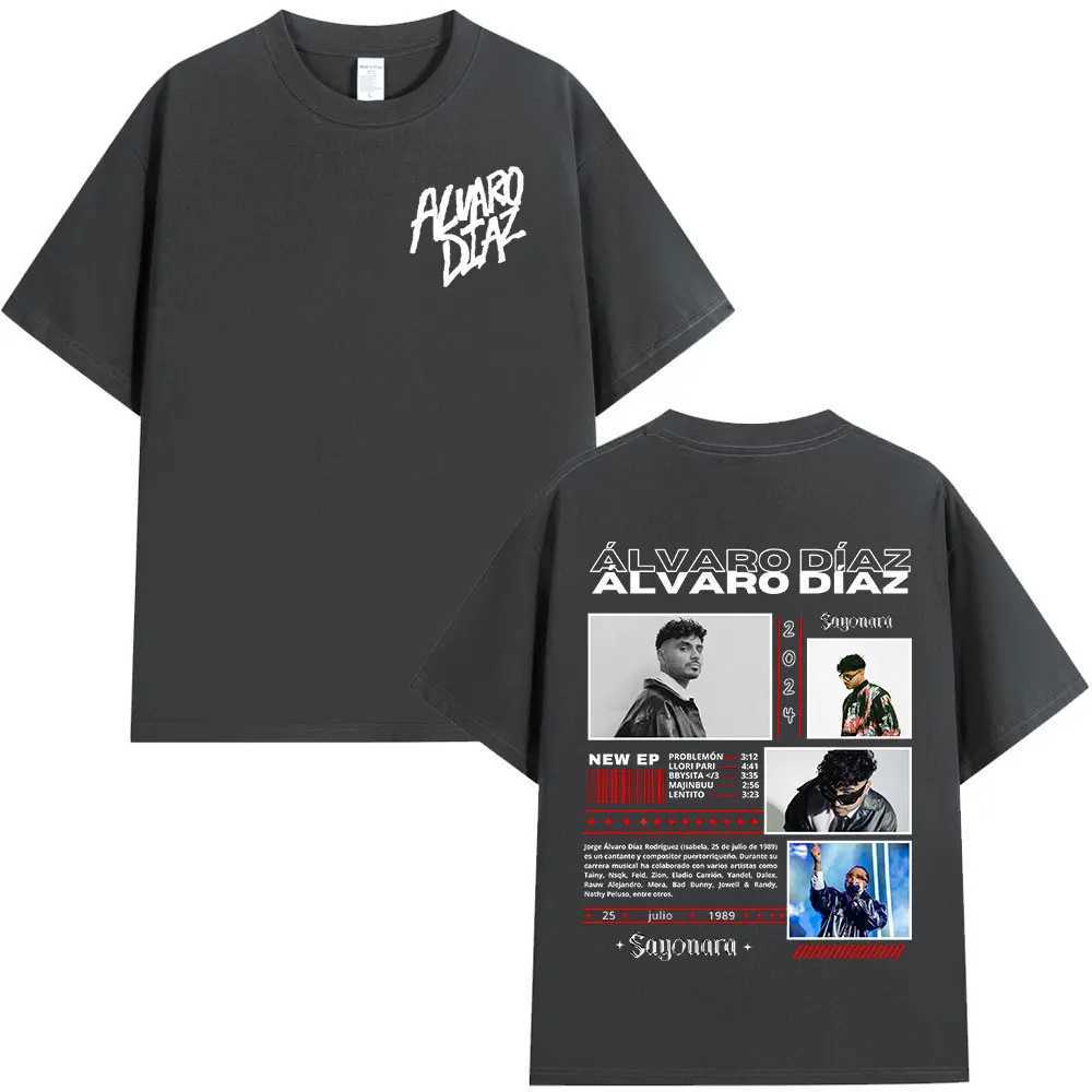 Rap Alvaro Diaz Sayonara Album Merch T Shirts Mens Clothing Hip Hop Fashion Oversized Short Sleeve T-shirt Casual Cotton T-shirts X250203