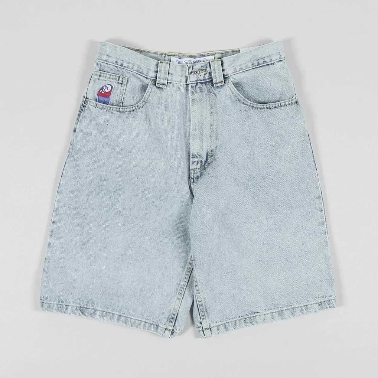Y2K Harajuku Polar Big Boy Shorts Pants Gothic Hip Hop Cartoon Graphic Embroidery Retro Denim Gym Shorts Men Basketball Shorts X250203