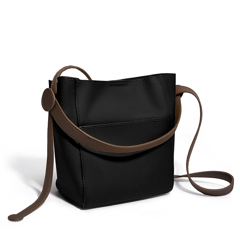 Bag Genuine Leather For Women 2025 New Commuter Premium Texture Crossbody Bag, Large Capacity Single Shoulder Hand-Held Bucket Bag
