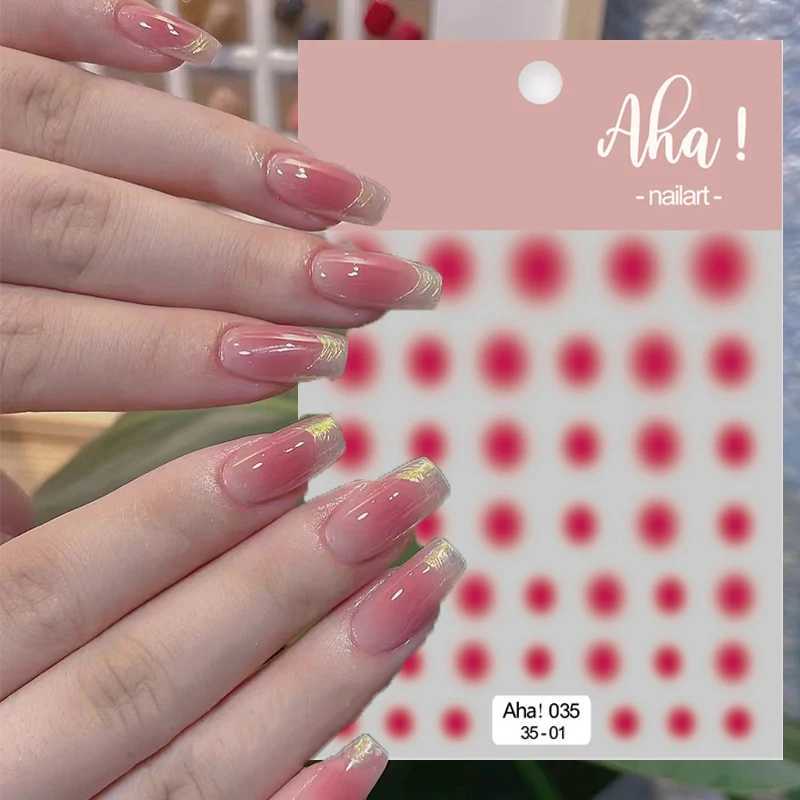 3D Translucent Blush Gradient Nail Art Stickers 12-Colors Aha Self-adhesive Rainbow Blush Sliders Blooming Gradient Nails DecalXJ250120