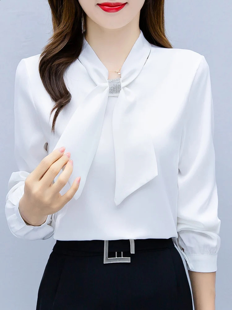 Blusas Mujer De Moda Long Sleeve Blouse Women Bow Collar Chiffon Shirt Tops Blouses Shirts Blusa Camisas F335 250110