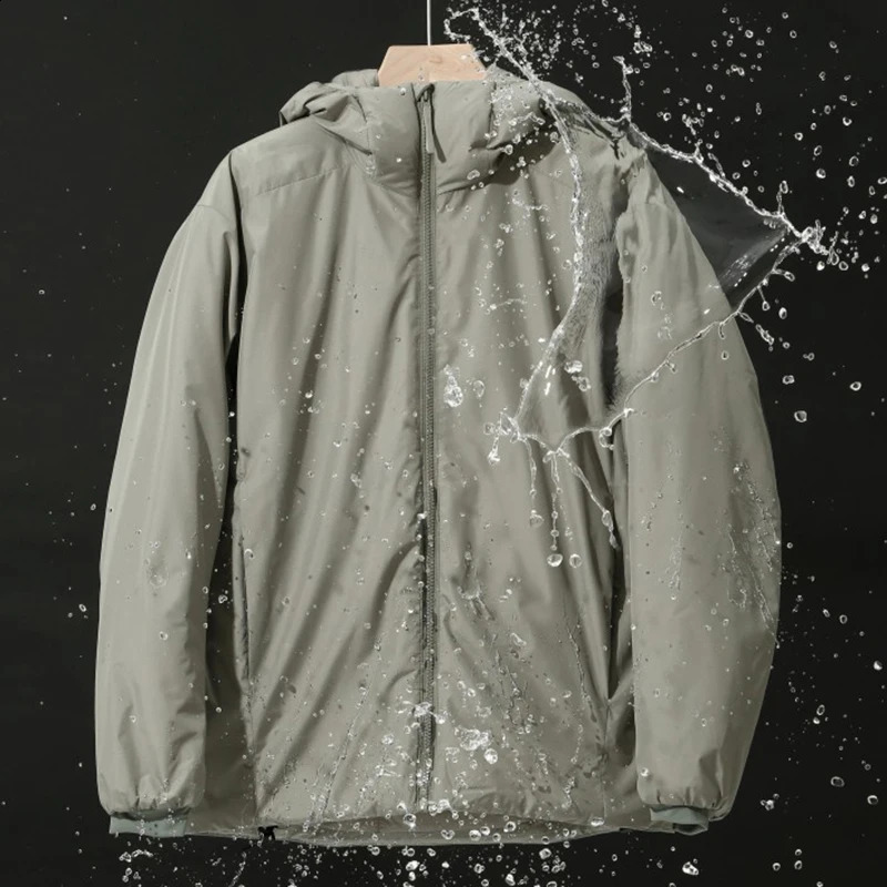 Top mens plus size hooded jacket winter outdoor Harajuku waterproof windproof tactical hiking skiing Safari work 250122