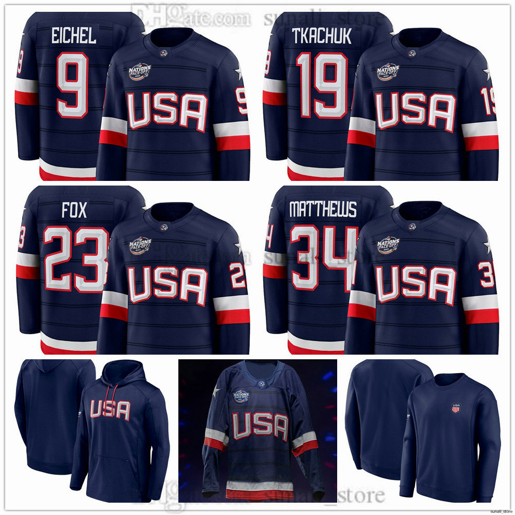 2025 4 Nations Face-Off Hockey Jerseys USA Team 59 Jake Guentzel 20 Chris Kreider 10 J.T Miller 8 Zach Werenski 37 Hellebuyck 30 Jake Oettinger 1 Jeremy Swayman
