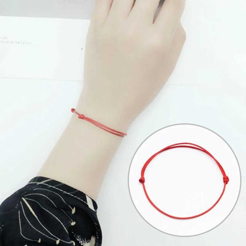Rope Anklet Black Red Color Adjustable Bracelet Classic Men Women Summer Barefoot Sandals Anklet JewelryXJ250121