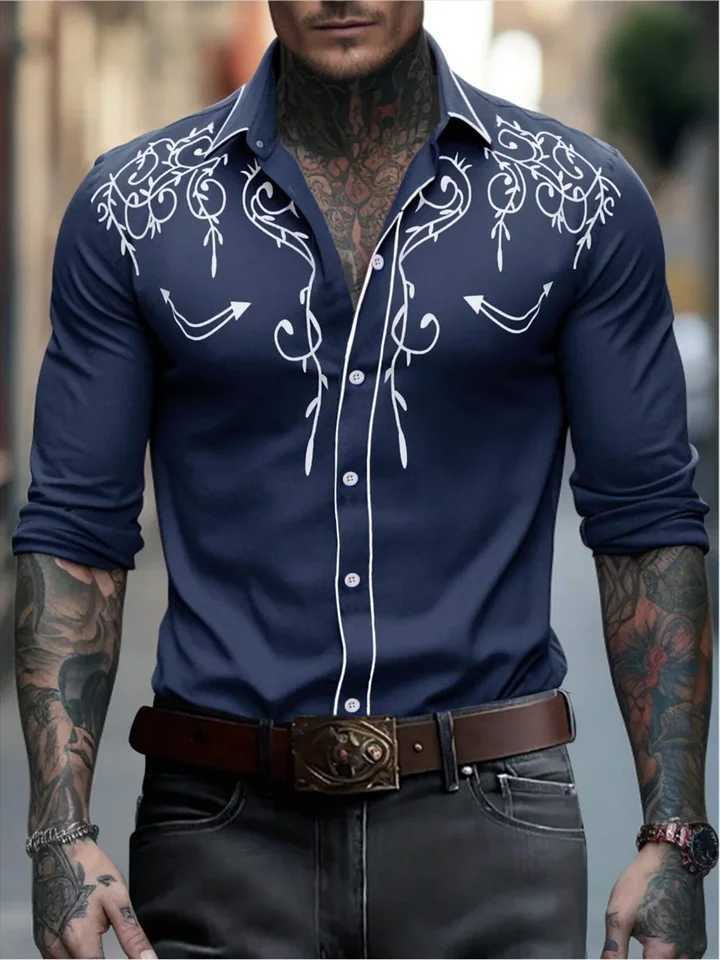 2024 Fashion lapel Long Sleeve mens Shirt Simple casual mens Street dance shirt European size 6XLXJ250121