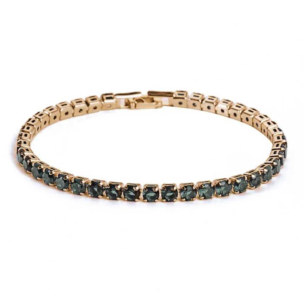 Fashion Bracelet Rhinestone Delicate Exquisite Multicolor Sparkling Dress-up Ravishing Tennis Bracelet Women Wrist Jewelry W250121