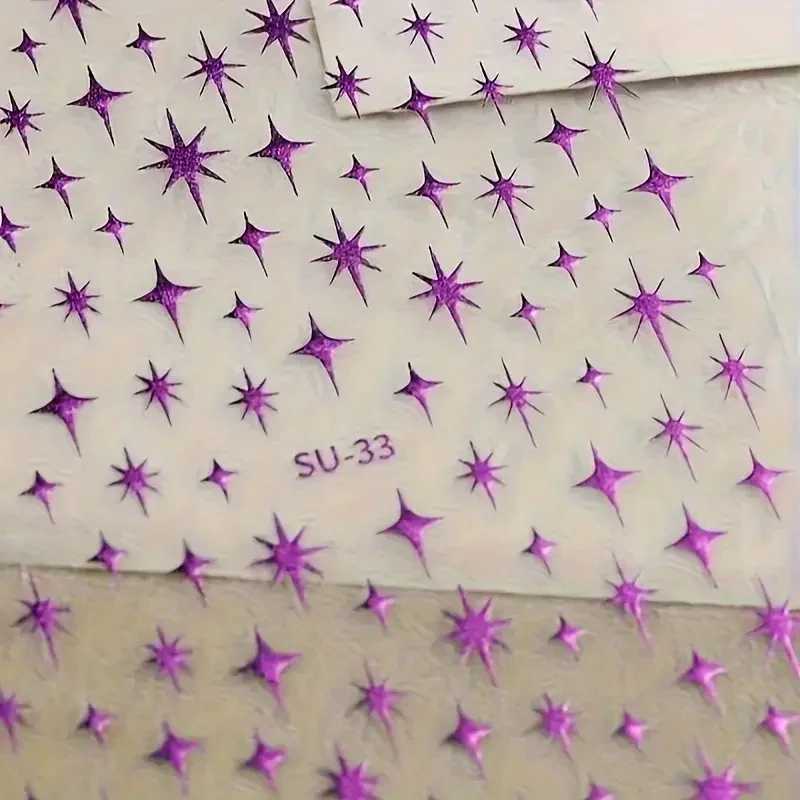 New Gold 3D Metallic Laser Starlight Nail Stickers Vibrant Y2K Nails Art Decorations for Nail Art DIY Nail Designs Easy To ApplyXJ250120