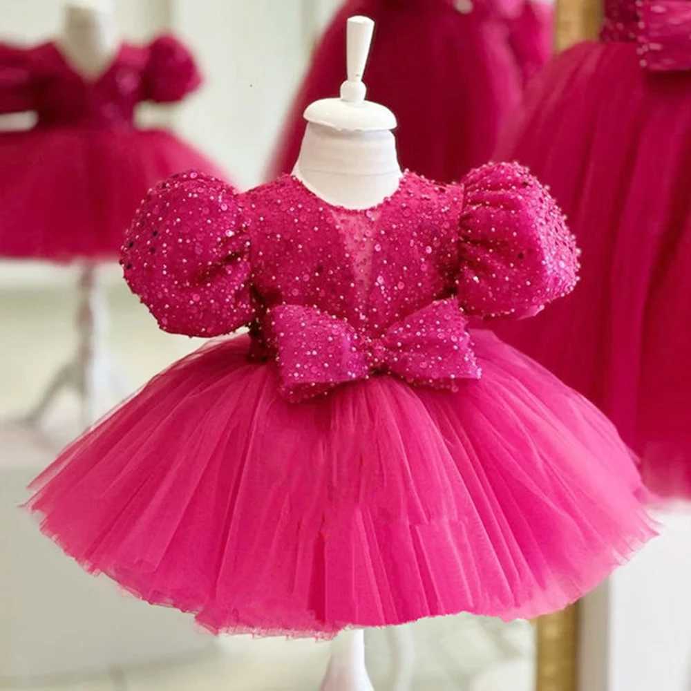 Baby Girls 1st Birthday Party Dress Toddler Kids Wedding Baptism Gala Gown New Flying Sleeve Butterfly Flower Princess Dress X250203