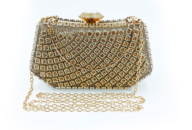 High Appearance Daily Casual Hand-Held Bag, Rhinestone Embellishment, Simple And Atmospheric Women's Banquet Party Bag