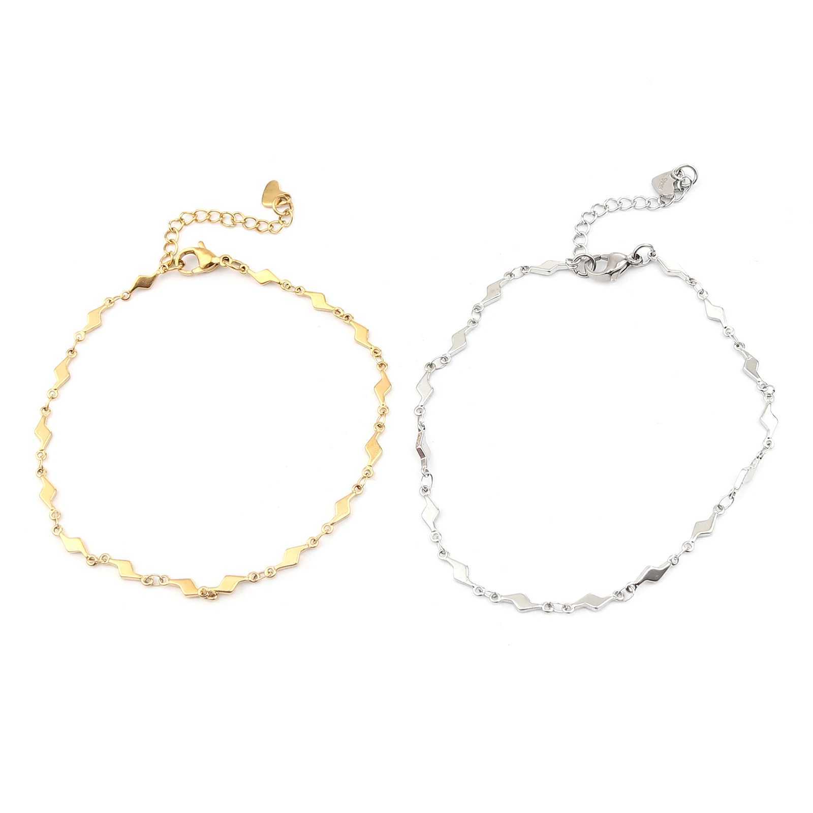 304 Stainl Steel Chain Anklet Lightning Heart Anklet Bracelet Leg Chain Barefoot Sandals For Fashion Women Jewelry 1 PieceXJ250121