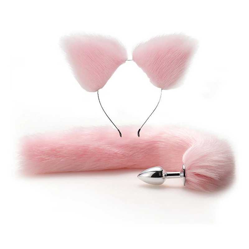 Metal P Rabbit Fox Tail Anal Plug Prostate Massager Butt Plug Rabbit Ear BDSM Anus Stimulate Adult Sex Erotic AccessoriesXJ250121