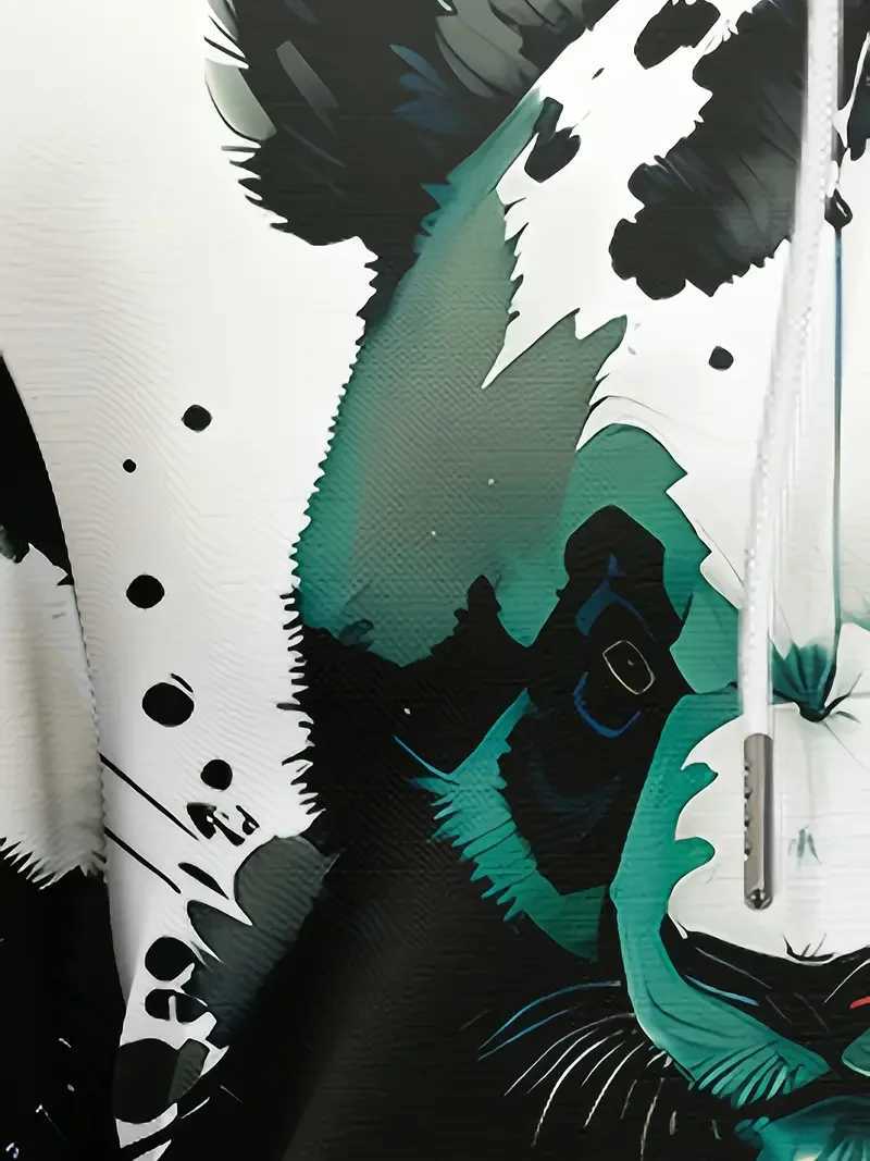 Mens Hoodie 3d Panda Harajuku Print Top Mens Hooded Sweatshirt Oversized Vintage Male Clothing Autumn Long Sleeve PulloverXJ2500118