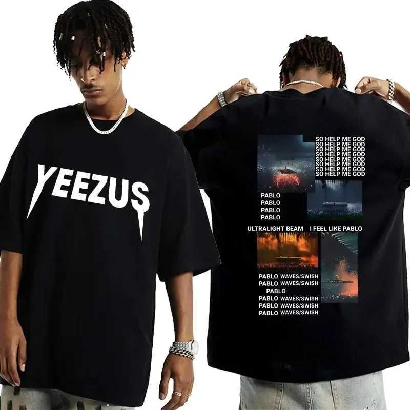Rapper and West Yeezus Tees The Life of Pablo Print T Shirt Men Women Fashion Casual 100% Cotton Man T-Shirts Streetwear Tops X250203