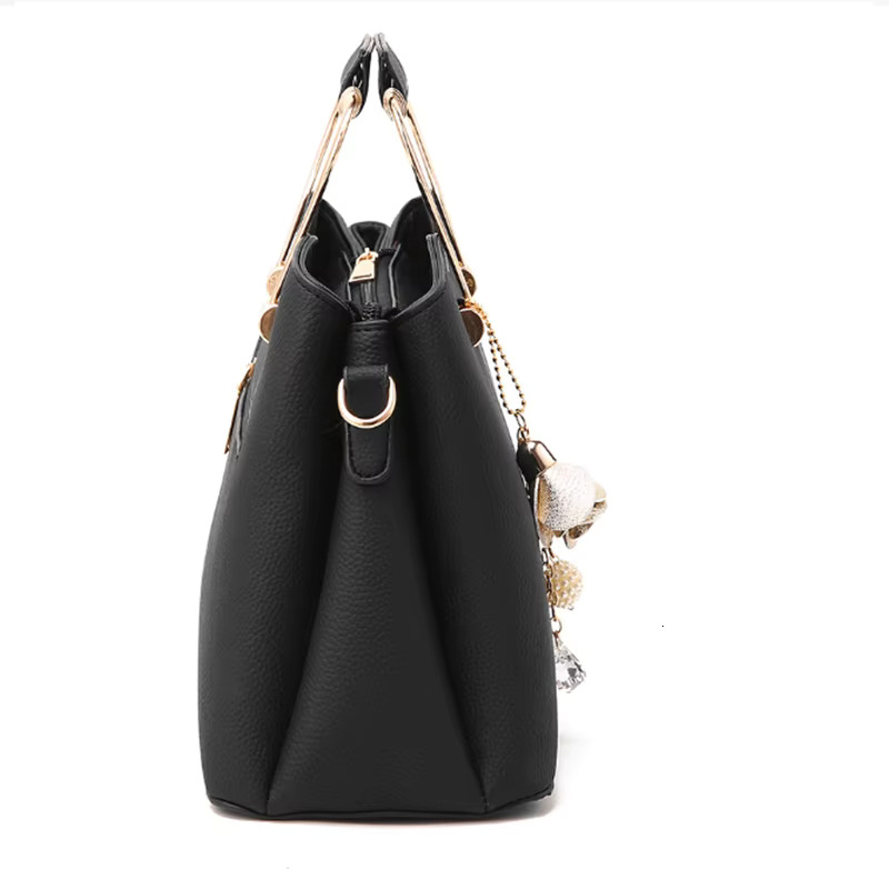 Handle For Women PU Leather Pendant Crossbody Bag Large Capacity Messenger Handbag Middle-Aged Mommy Bags Tote Purse