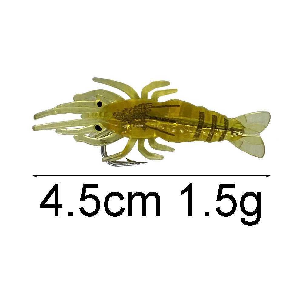 10Pcs 4cm 1.5g Soft Shrimp Worm Shrimp Fishing Lure Tackle Luminous Wobbler Perch Carp Silicone Sharp Lure ArtificialXJ250122
