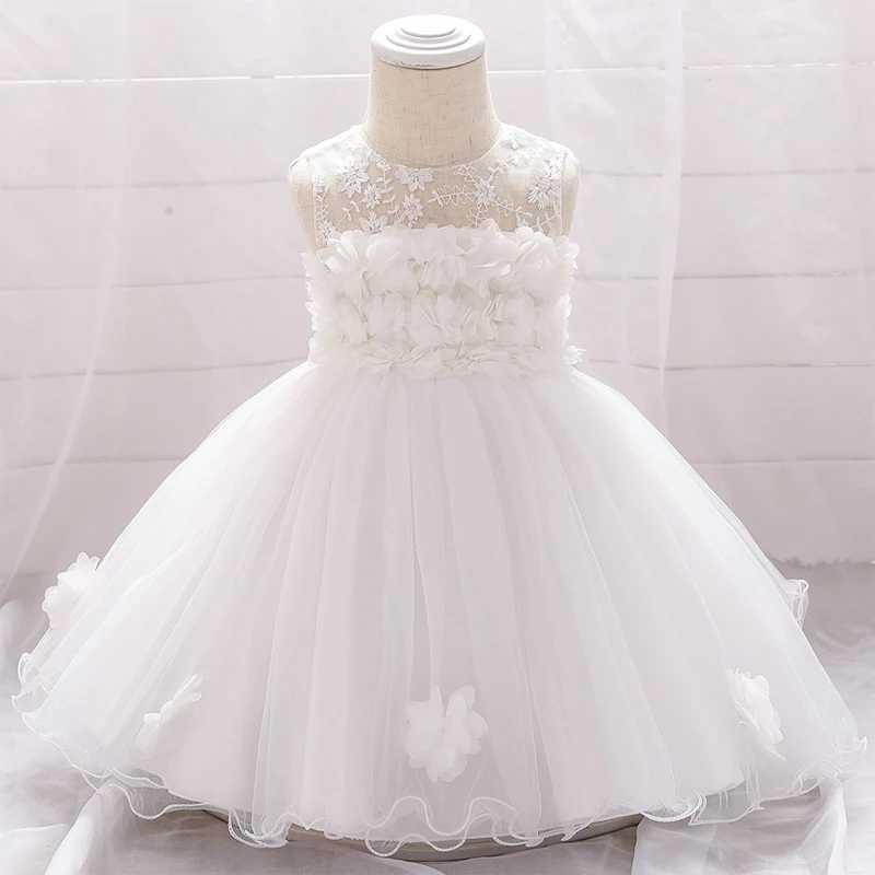 Purple Newborn Baptism Dress For Baby Girl White 6M 24M First Birthday Party Wear Cute Sleeveless Toddler Girl Christening Gown X250203
