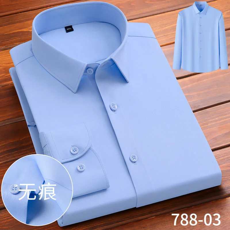 Mens short-sleeved shirt Spring summer Modal long-sleeved formal business casual non-ironing without trace high quality fashionXJ250121