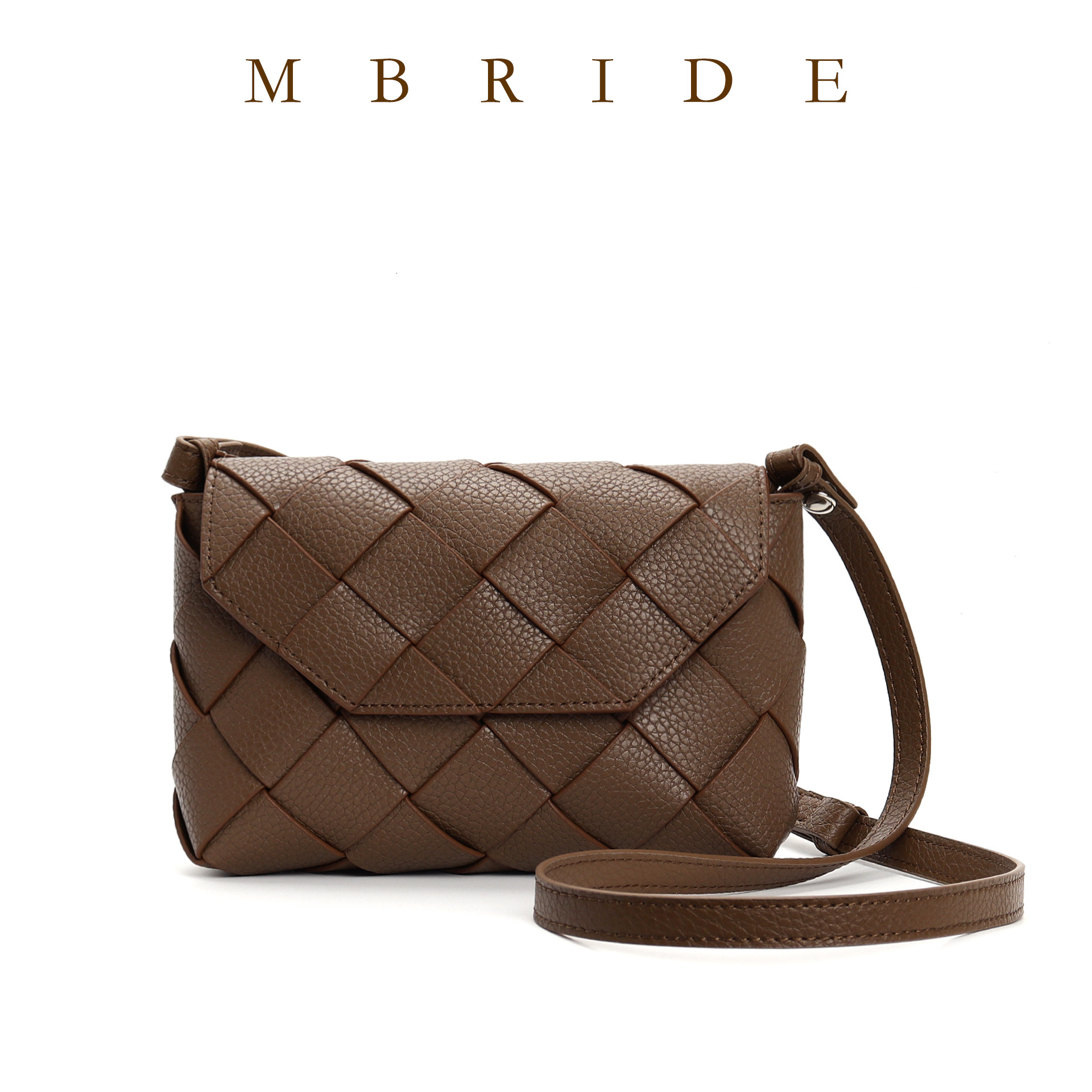 Bag 2024 Autumn New Diagonal Woven Lychee Patterned Cowhide Commuting Small Square Bag, Single Shoulder Fashionable And Versatile