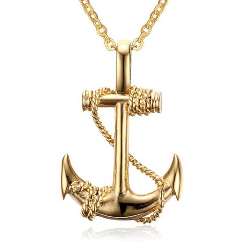 Vintage Boat Sea Anchor Sailor Man Men Necklaces Chain Pendants Punk Rock Hip Hop Unique for Male Boy Fashion Jewelry GiftXJ250121
