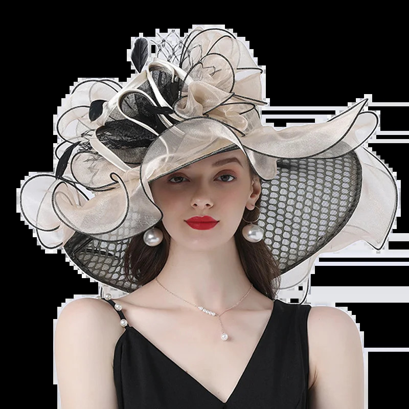 Lady Derby Dress Church Cloche Hat Bow Bucket Wedding Bowler Caps for Party Performance 250118