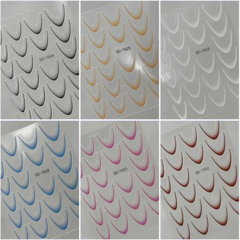 Gradient French Line Nail Art Stickers Black/White Self-Adhesive Slider Design Stencil Manicure Guides DIY Nail Decor tools newXJ250120
