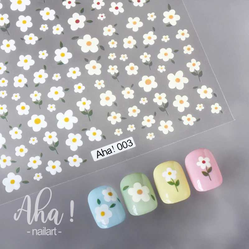 1pcs 3D Tulip Nail Art Sticker Spring Summer Daisy Flower Bouquet Self-Adhesive Decals 8x10cm Aha Kawaii Bear Rainbow SlidersXJ250120