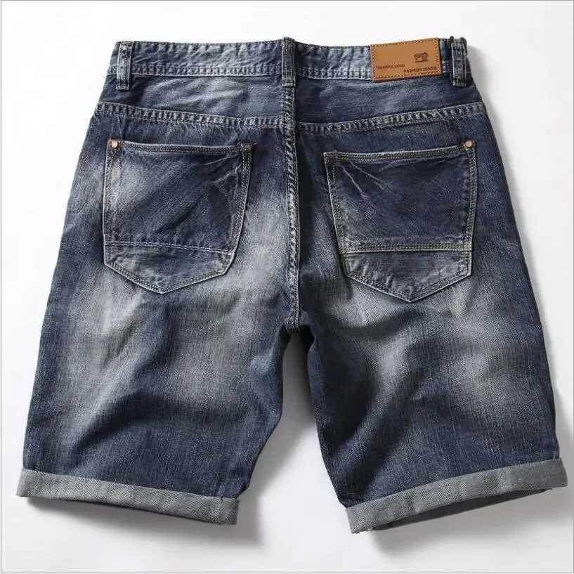 Mens Denim Shorts Jeans Pants Good Quality Mens Cotton Knee Length Short Jeans New Summer Male Large Size Denim Shorts Size 42 X250203