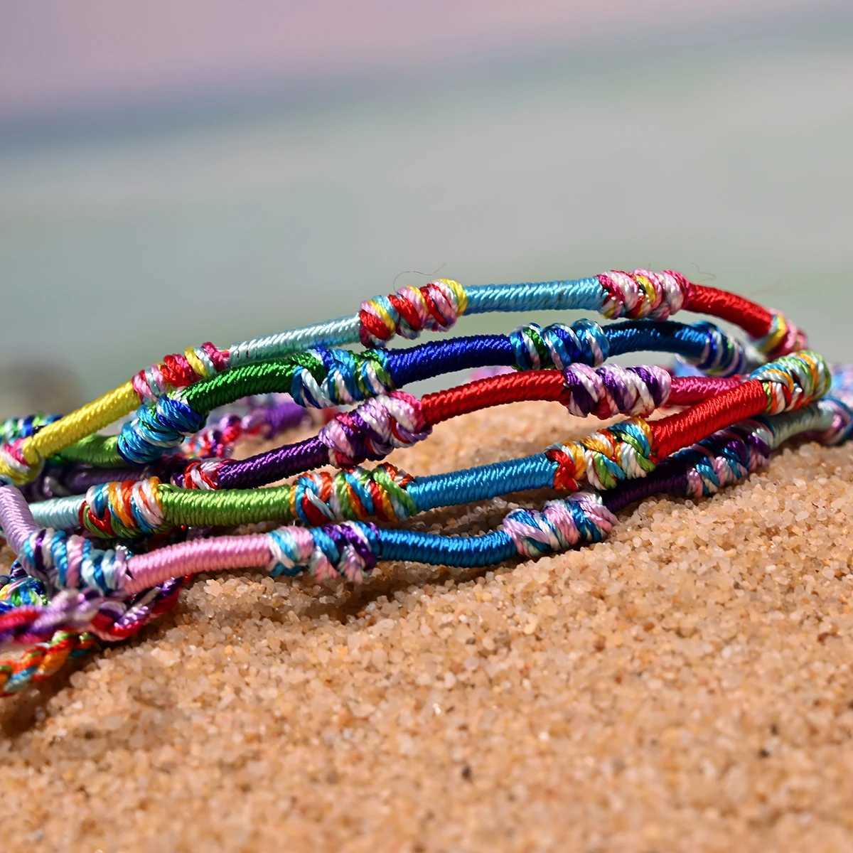 Summer Beach Woven Rope Tassel Anklet For Girl Fashion Beautiful Bohemia Bracelets Anklet Jewelry For WomenXJ250121