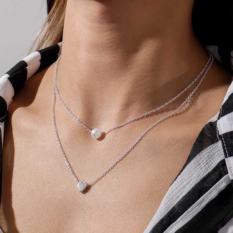 925 Sterling Silver Double-Layer Layered Pearl Necklace Fashionable Pendant Collaone Chain Temperament Luxury JewelryXJ250114