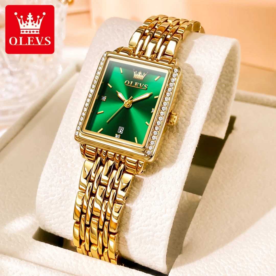 OLEVS 9995 Fashion Quartz Watch Gift Stainless Steel Watchband Rectangar-dial Wristwatch X250203