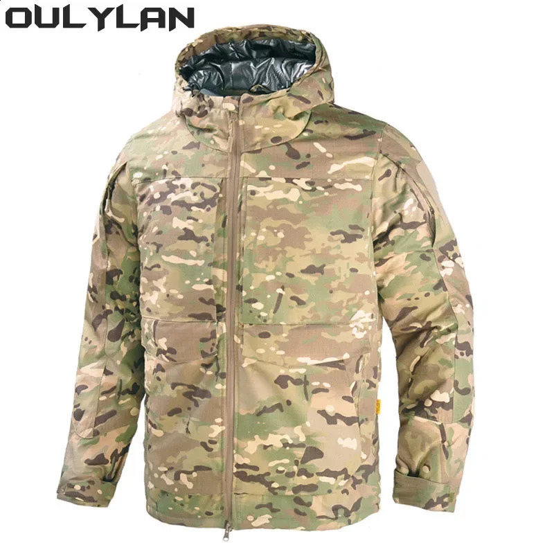 OULYLAN Camouflage Clothing Men Tactical Outdoor Assault Suit Mens Hiking Warm Windbreaker Coat 250122