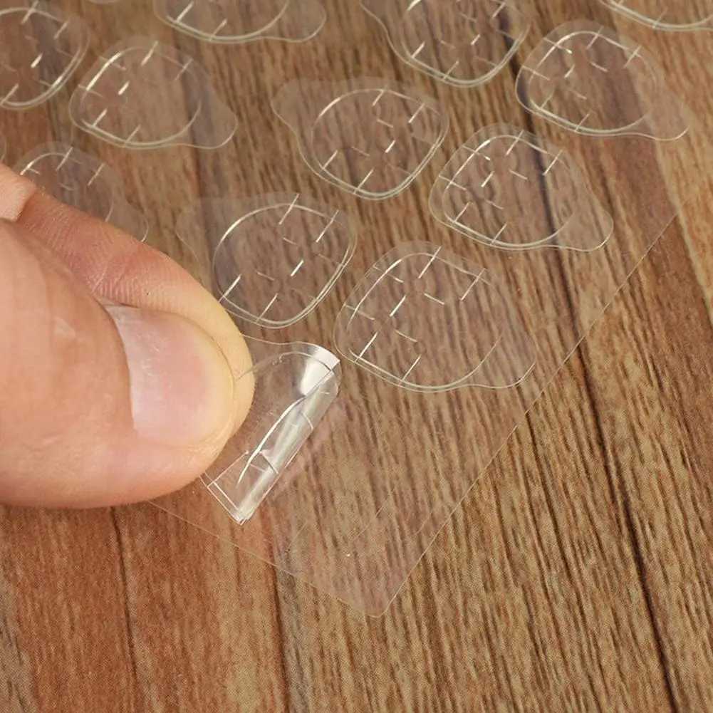 10Sheets False Nail Glue Sticker DIY Fake Nails Tips Double Side Clear Jelly Gel Sticker Tape Glue Press On Nails Manicure ToolsXJ250120