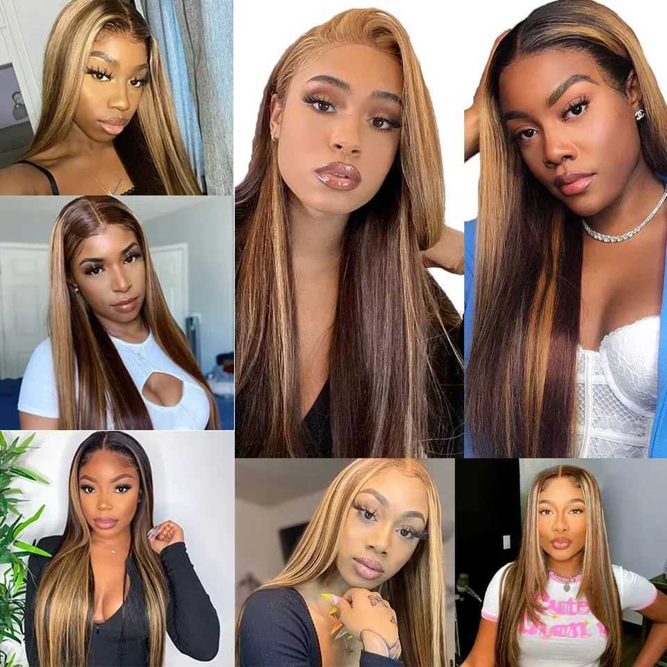 3 4 Bundle Deals P4/27 Straight Bundles 100% Human Hair 30 Inch Hightlight Colored Human Hair Bundles Remy Hair Weaves For WomenXJ250120