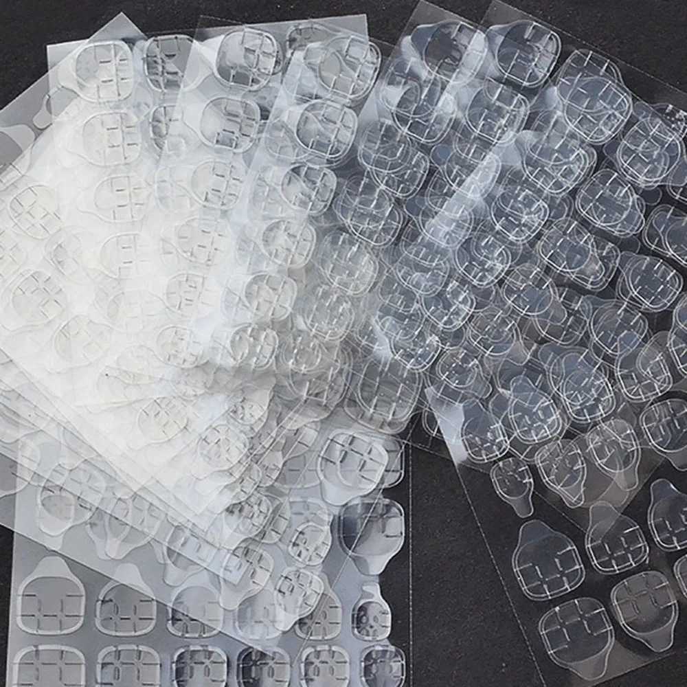 288pcs (12 Sheets) Double Side Glue Nail Sticker for Press on Nail Adhesive Tabs Waterproof Breathable Glue Tabs TransparentXJ250120