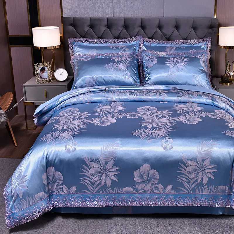 European Style Jacquard Bedding Home Comefortible Duvet Cover Quity Cover and Case Flower Lace Bedding X250203