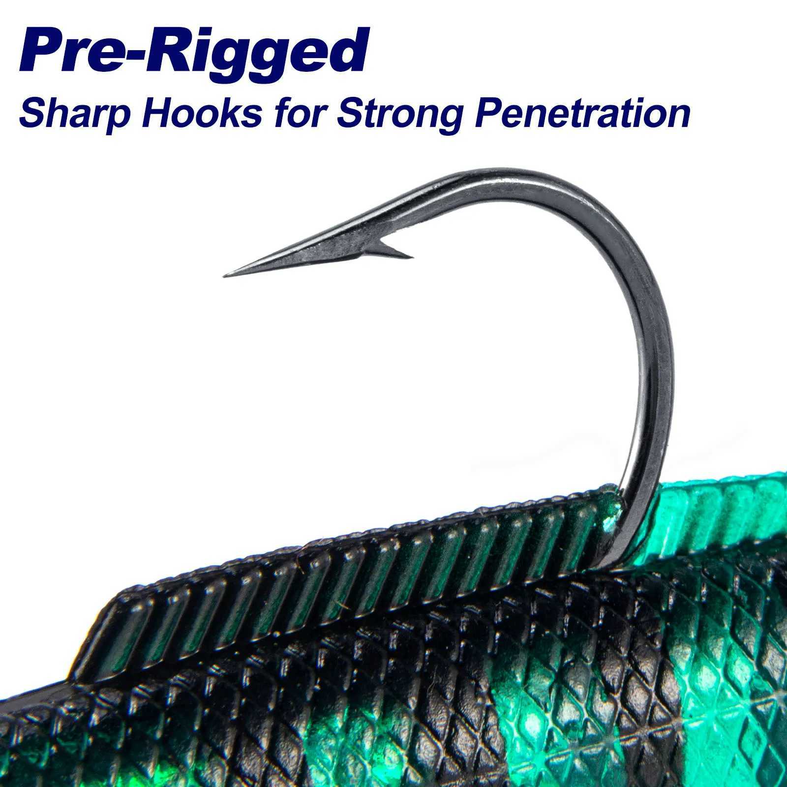 3pcs Sandeel Fishing Lure 15cm/30g Jig Head Soft Lure with Paddle-Tail Swimbait Pre-Rigged for Sea Fishing Bass Pike Trout PerchXJ250122