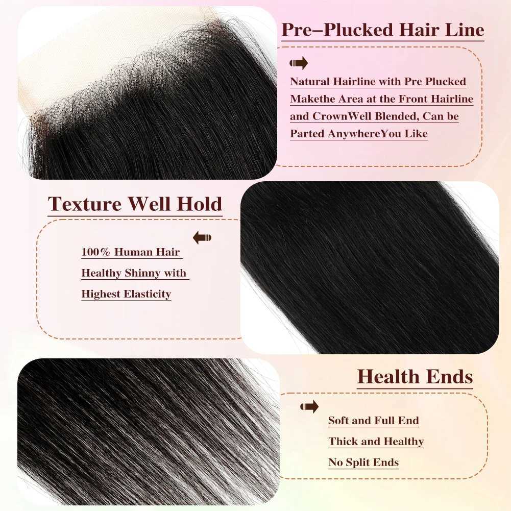 4x4 Lace Frontal Brazilian Straight Clo Human Hair Transparent Ear to Ear Frontal Extensions for WomenXJ250120