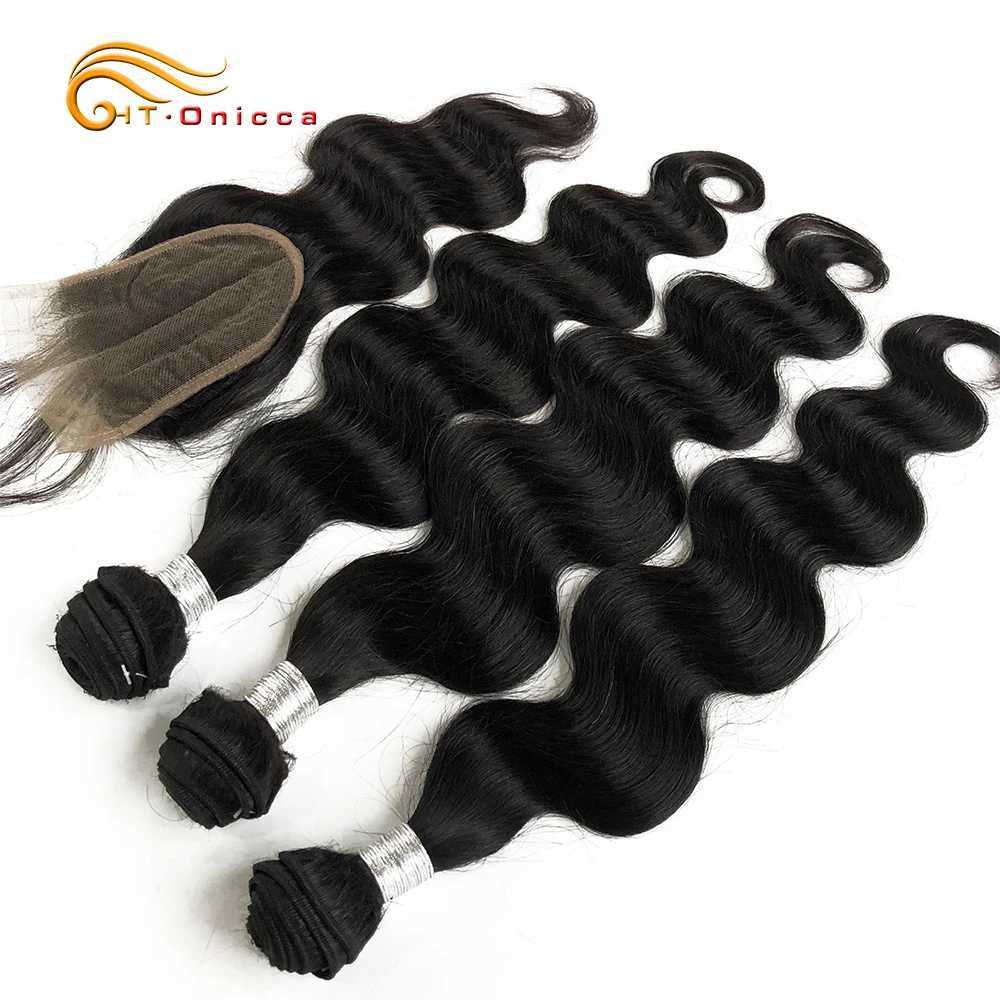 Body Wave Bundles With Clo 100% Human Hair Weave Bundles With Clo 70g/pc Brazilian Hair Weave Ombre Bundles With CloXJ250120
