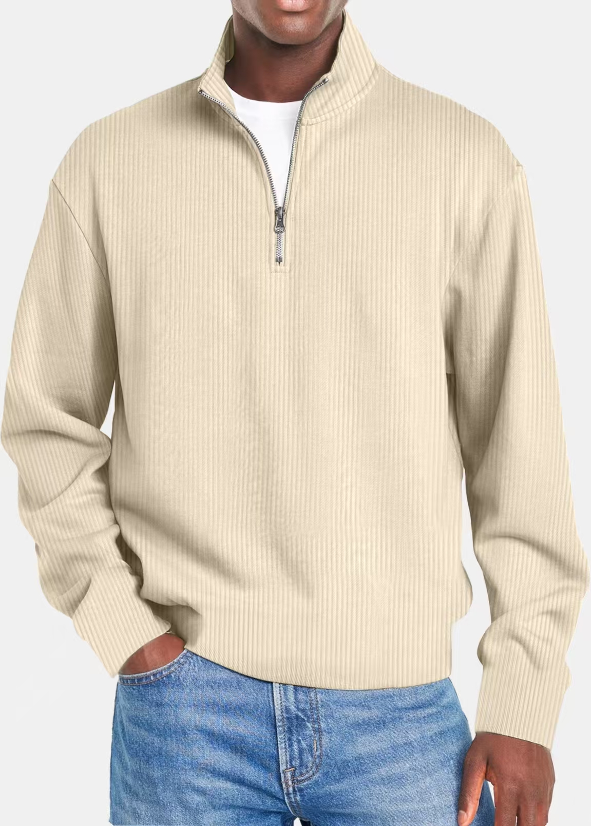 Spring and Autumn Knitted Clothes Men's Solid Color Sweater Stripe Elastic Lapel Pullover POLO Shirt Long Sleeve T-shirt#242
