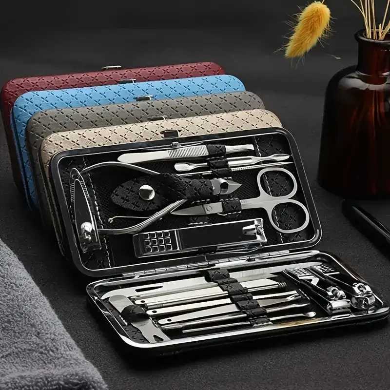 19pcs Manicure Set Professional Stainless Steel Nail Clippers Grooming Kit With Travel Case For Cuticle Care Beauty Tools ForXJ250116