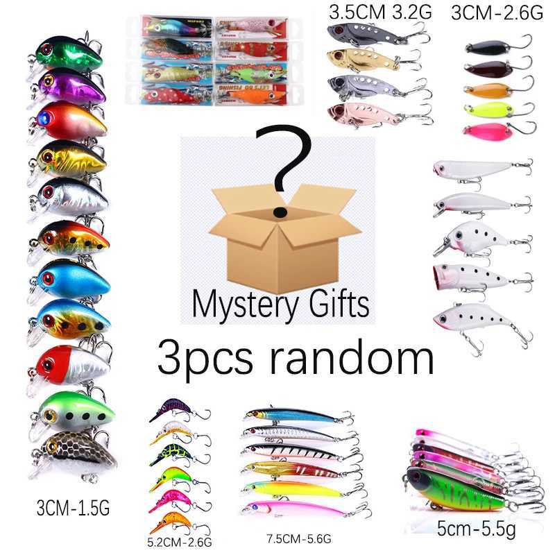 3-20 Pcs of Random Fishing Lure Minnow Popper Crankbait pencil VIB Wobble Bait Artificial Bait peche Sea fishingXJ250122