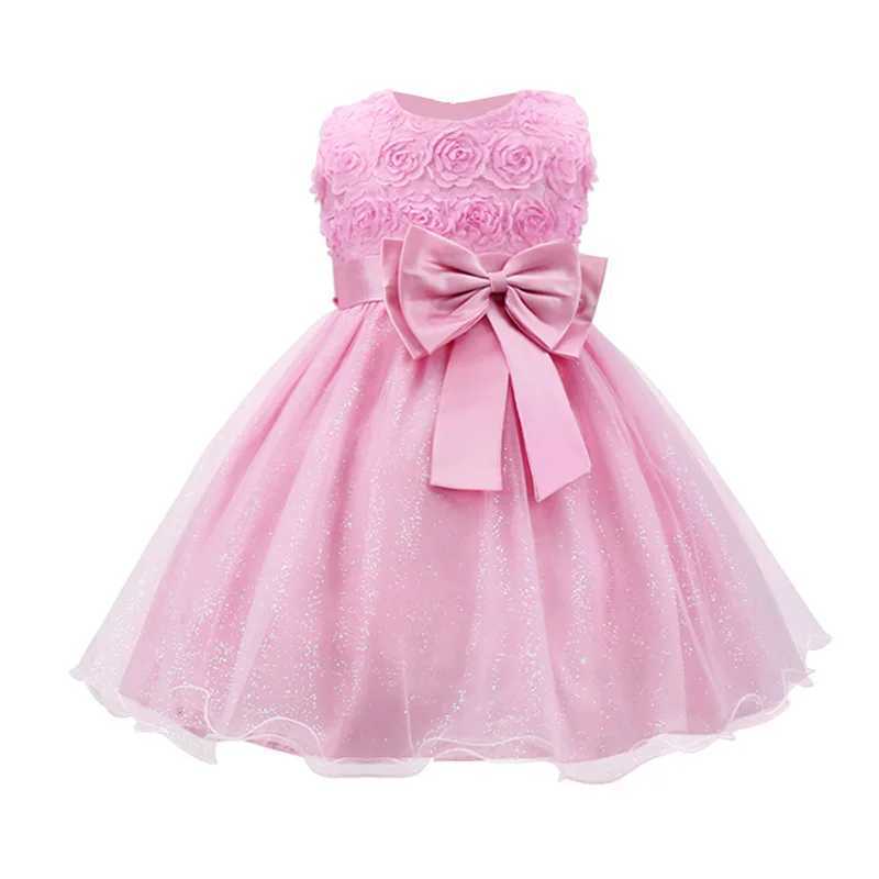 Rose Flowers Baby Girls Dress Summer Sleeveless Mesh Party Princess Dress Piano Performance Costume Birthday Gift Kids Clothes X250203