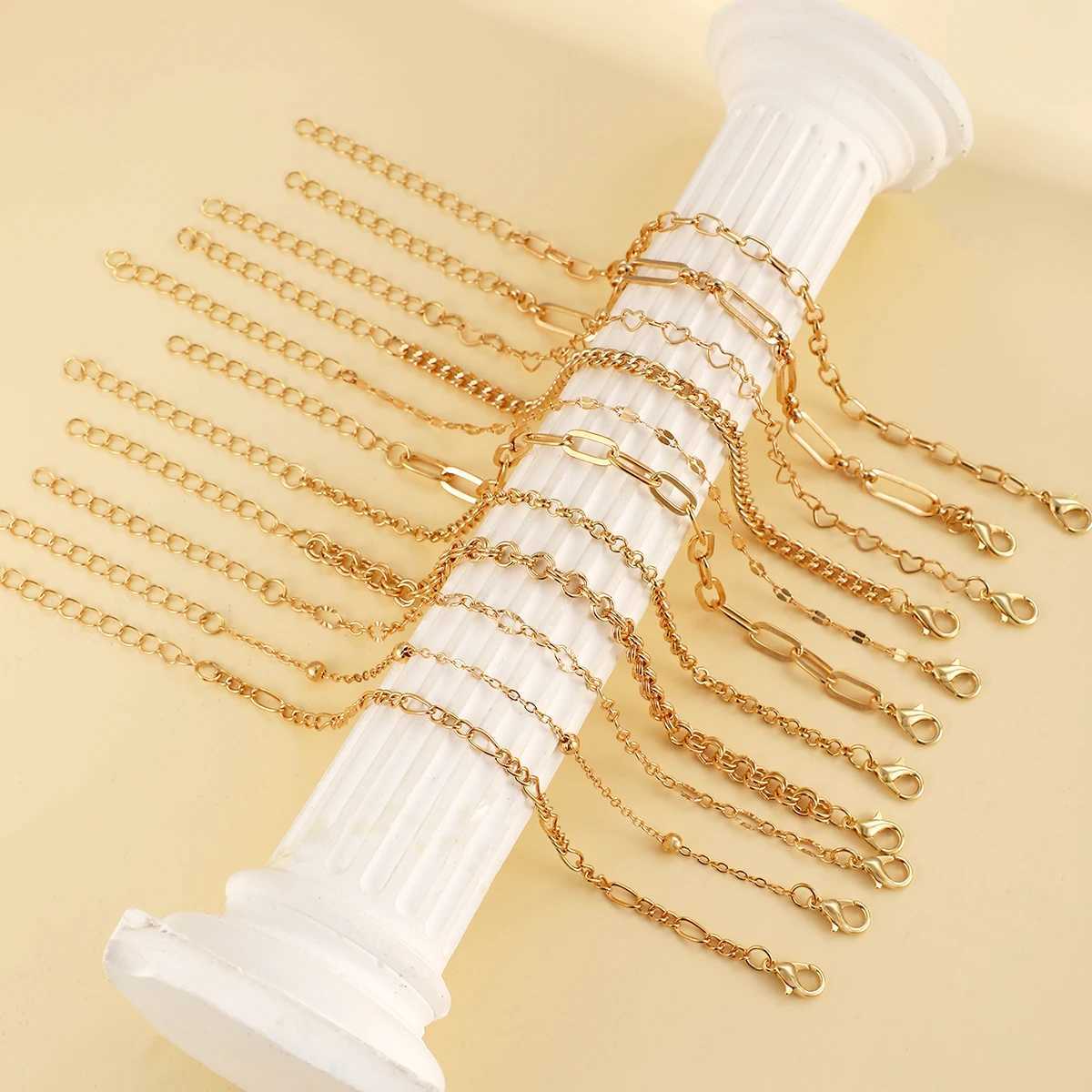 New 11Pcs/set Vintage Boho Cuban Bracelets For Women Temperament Gold Color Stackable Bracelets Sets Fashion Daily Wear Jewelry W250121