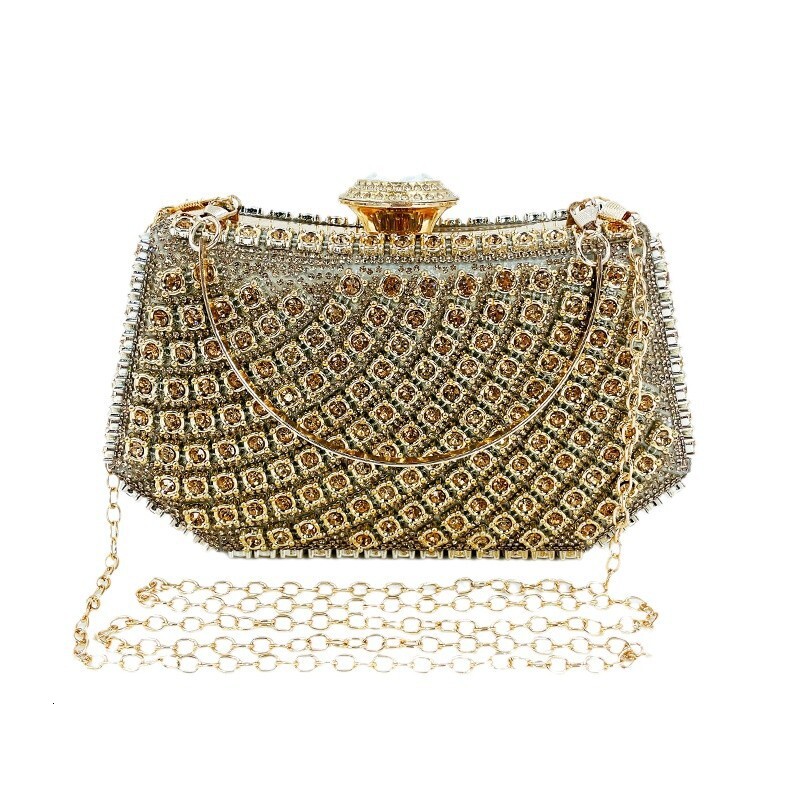 High Appearance Daily Casual Hand-Held Bag, Rhinestone Embellishment, Simple And Atmospheric Women's Banquet Party Bag