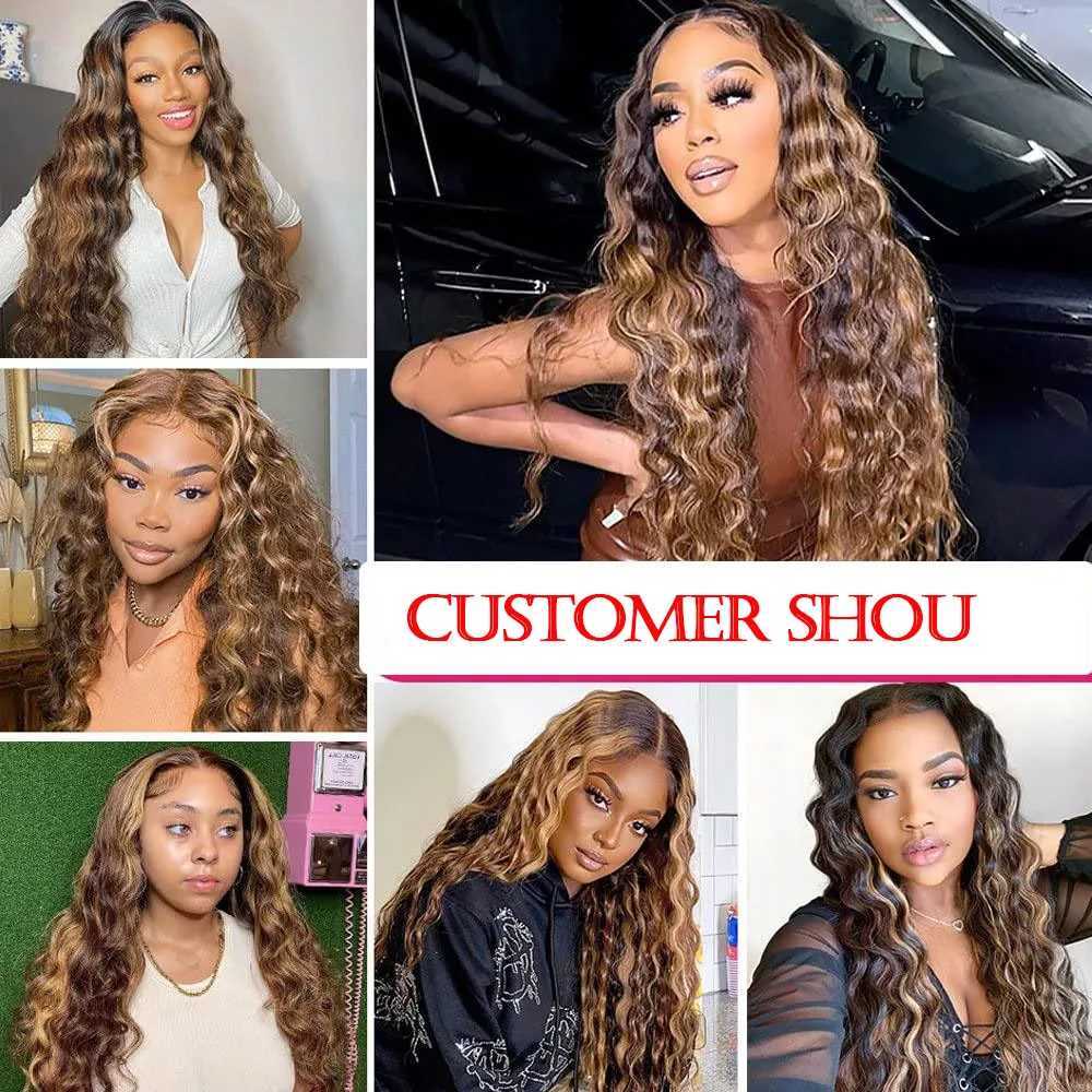 Highlight Loose Deep Wave Bundles with Clo Brown Human Hair Bundles with Clo Ombre Honey Blonde Bundles with CloXJ250120