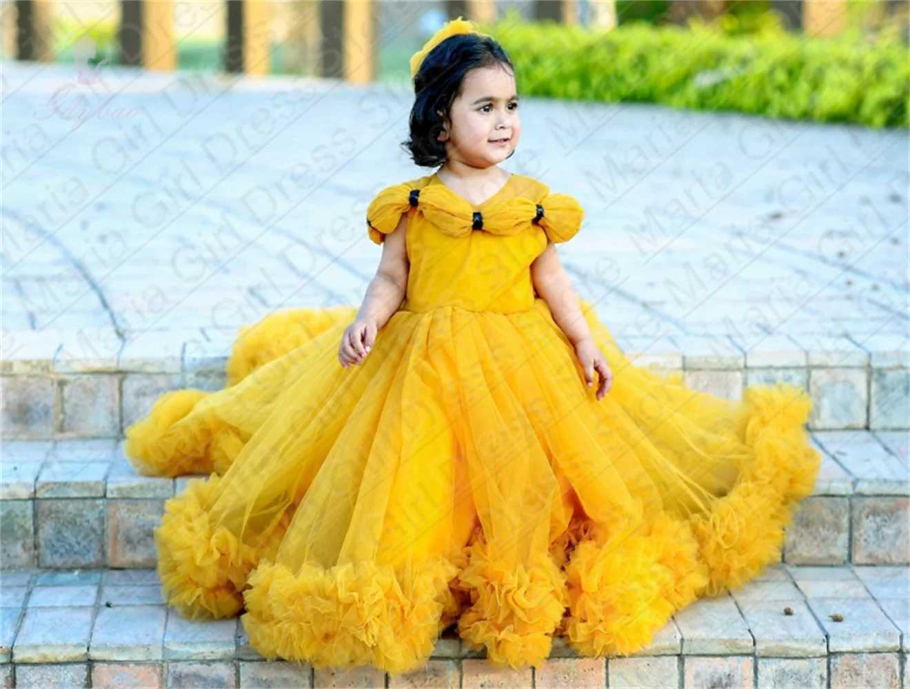 Luxury Cute Baby Girl Birthday Dress Short Sleeves Fluffy For Baptism Beauty Pageant Wedding Banquet Piano Playing X250203