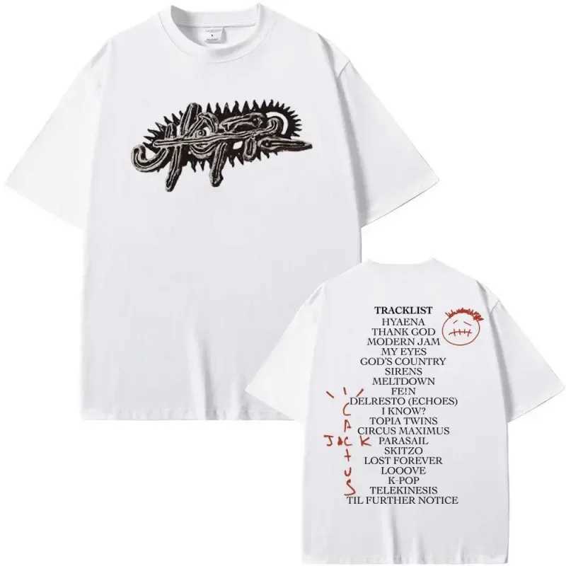 Rapper Tshirt UTOPIA Album Graphics Mens T-shirts Hip Hop Pure Cotton Tees Male Casual Oversized T Shirt Streetwear X250203