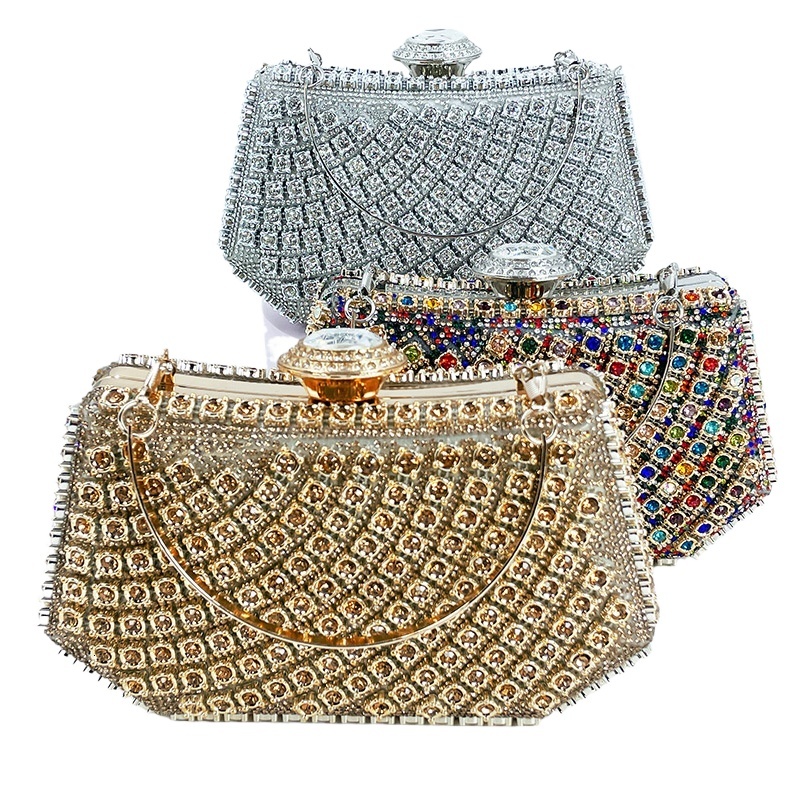 High Appearance Daily Casual Hand-Held Bag, Rhinestone Embellishment, Simple And Atmospheric Women's Banquet Party Bag