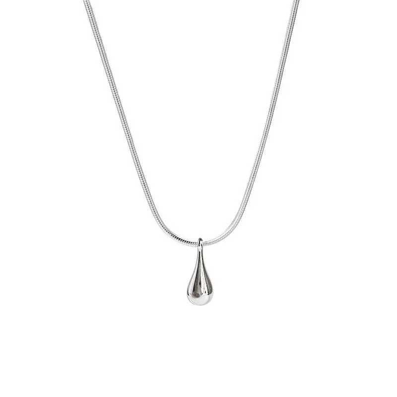 S925 Sterling Silver Necklace For Women Waterdrop She Fashion Minimalist Pendant Necklace Cute Charm Necklace Birtay GiftXJ250114